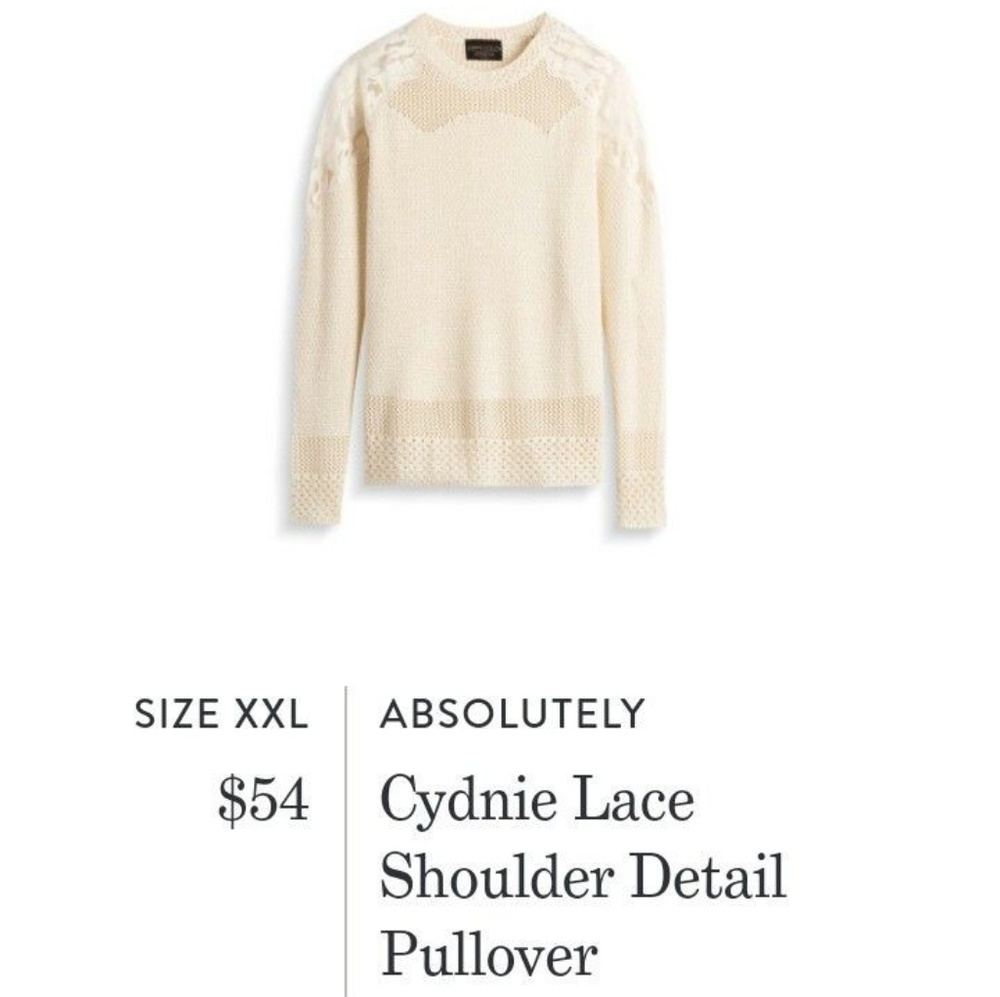 Stitch Fix lace detail pullover!! XXL